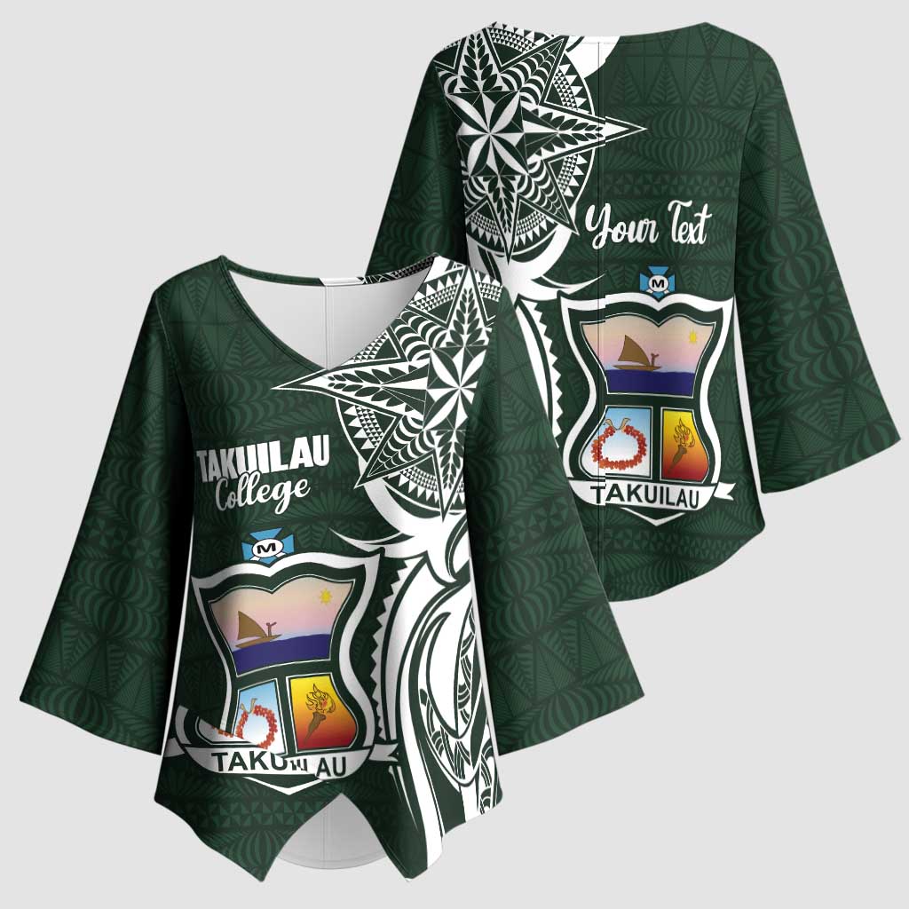 Personalised Tonga Takuilau College Kimono Sleeve Blouse Est 1975 Tongan Ngatu Pattern - Polynesian Pride