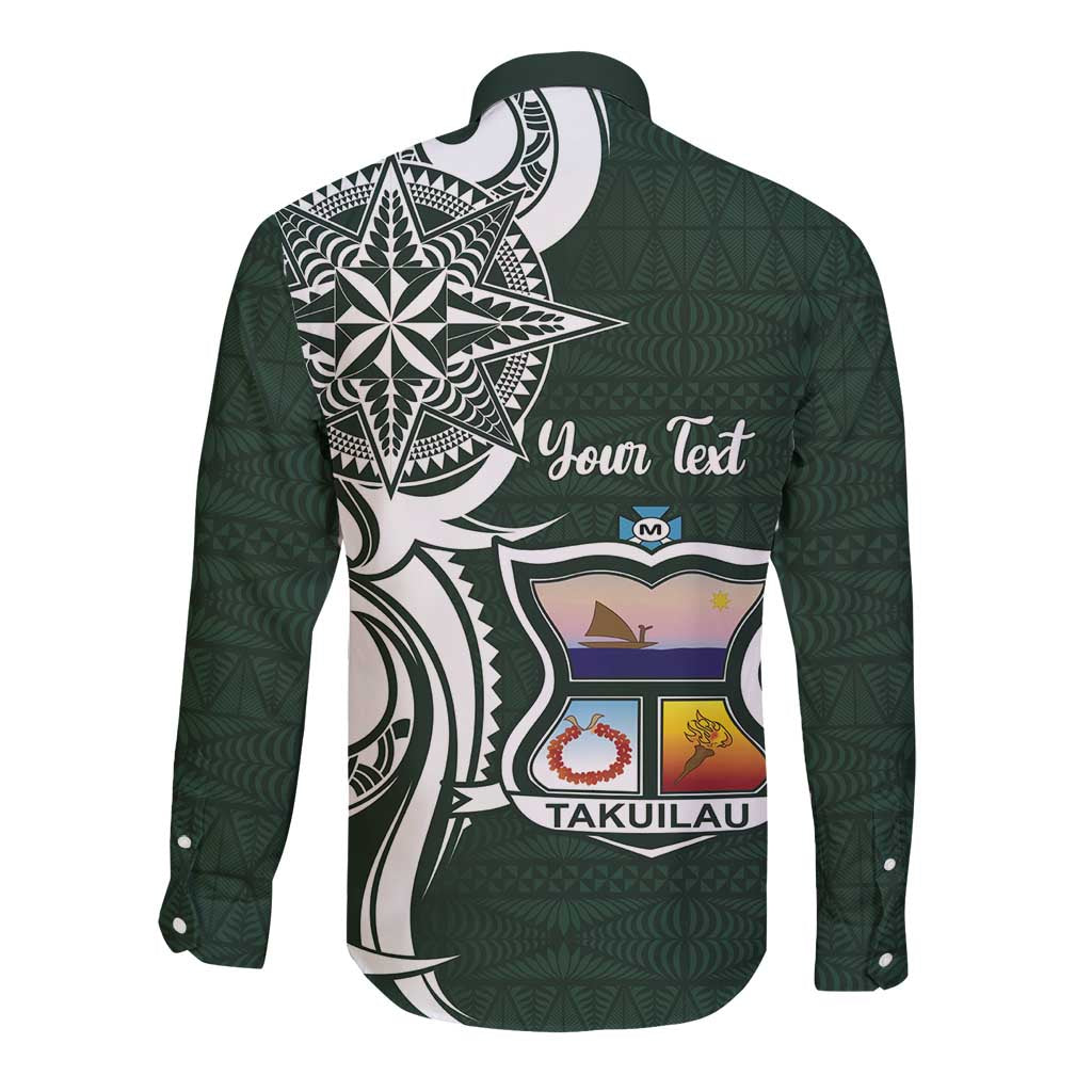 Personalised Tonga Takuilau College Long Sleeve Button Shirt Est 1975 Tongan Ngatu Pattern - Polynesian Pride