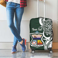 Personalised Tonga Takuilau College Luggage Cover Est 1975 Tongan Ngatu Pattern - Polynesian Pride