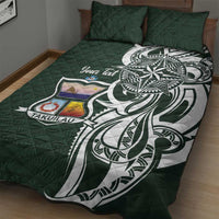 Personalised Tonga Takuilau College Quilt Bed Set Est 1975 Tongan Ngatu Pattern - Polynesian Pride