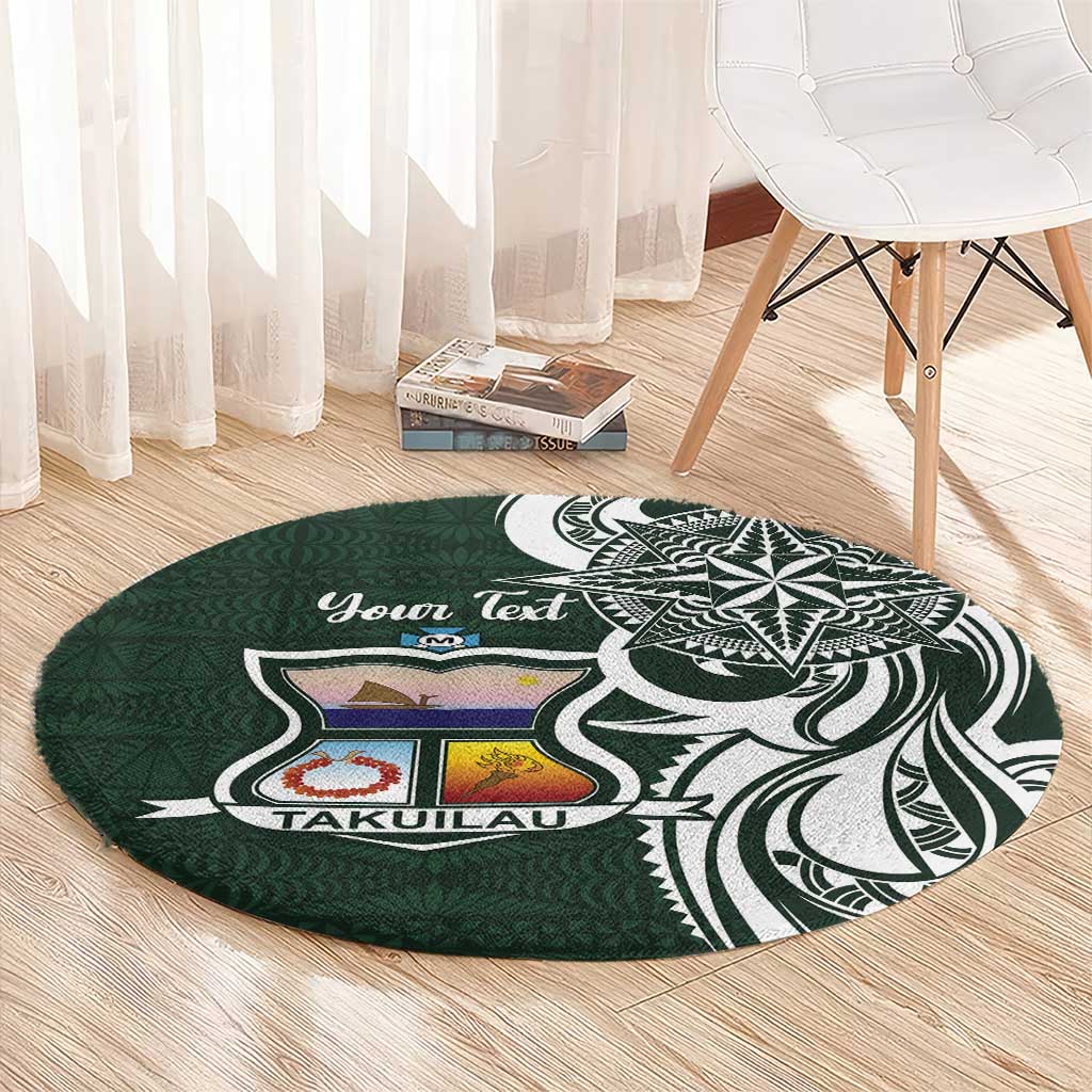 Personalised Tonga Takuilau College Round Carpet Est 1975 Tongan Ngatu Pattern - Polynesian Pride