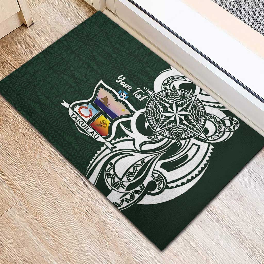 Personalised Tonga Takuilau College Rubber Doormat Est 1975 Tongan Ngatu Pattern - Polynesian Pride