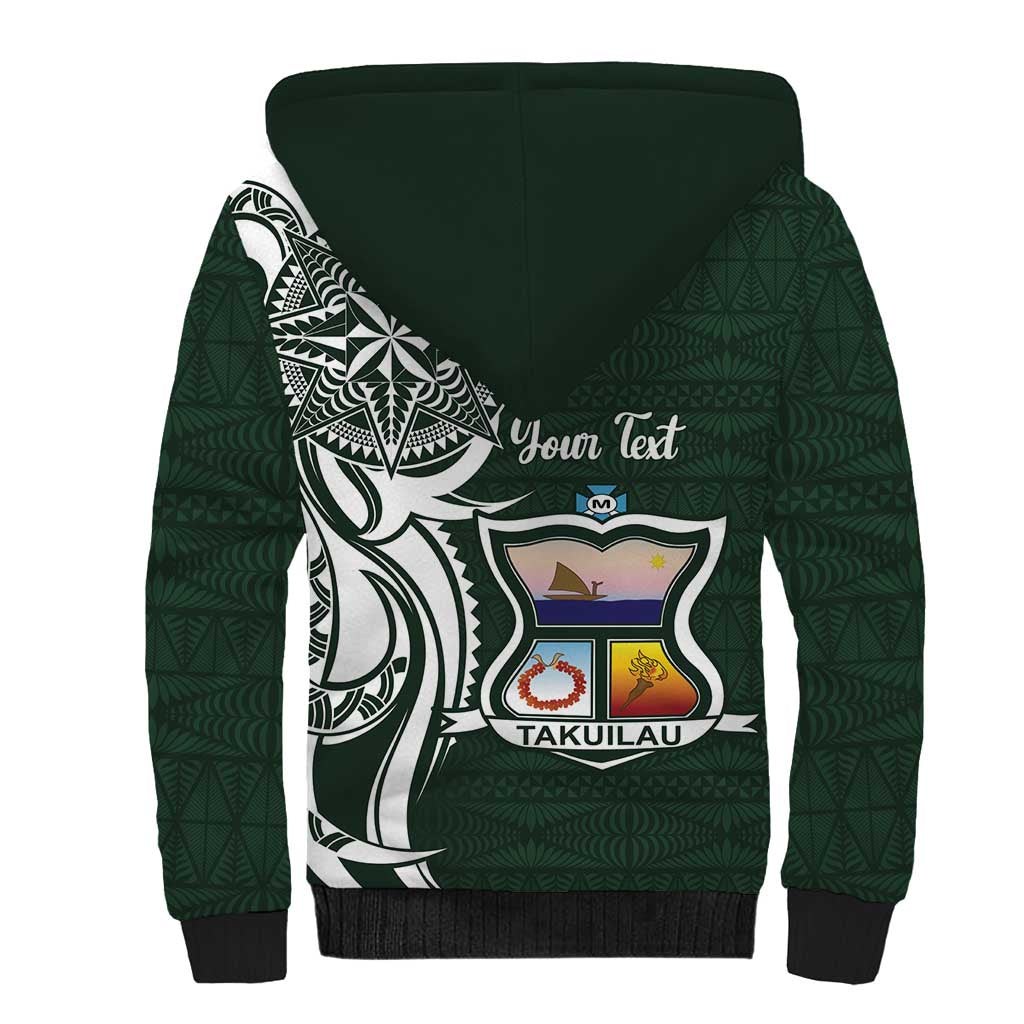 Personalised Tonga Takuilau College Sherpa Hoodie Est 1975 Tongan Ngatu Pattern - Polynesian Pride