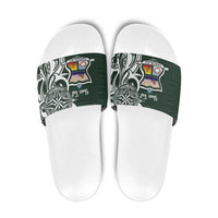 Personalised Tonga Takuilau College Slide Sandals Est 1975 Tongan Ngatu Pattern - Polynesian Pride