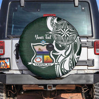 Personalised Tonga Takuilau College Spare Tire Cover Est 1975 Tongan Ngatu Pattern - Polynesian Pride