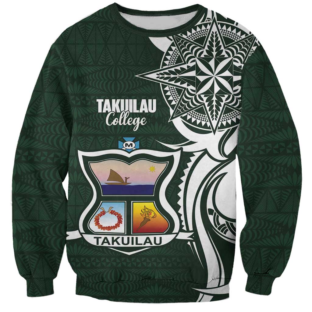 Personalised Tonga Takuilau College Sweatshirt Est 1975 Tongan Ngatu Pattern - Polynesian Pride