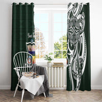 Personalised Tonga Takuilau College Window Curtain Est 1975 Tongan Ngatu Pattern - Polynesian Pride