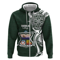 Personalised Tonga Takuilau College Zip Hoodie Est 1975 Tongan Ngatu Pattern LT14 Zip Hoodie Green - Polynesian Pride