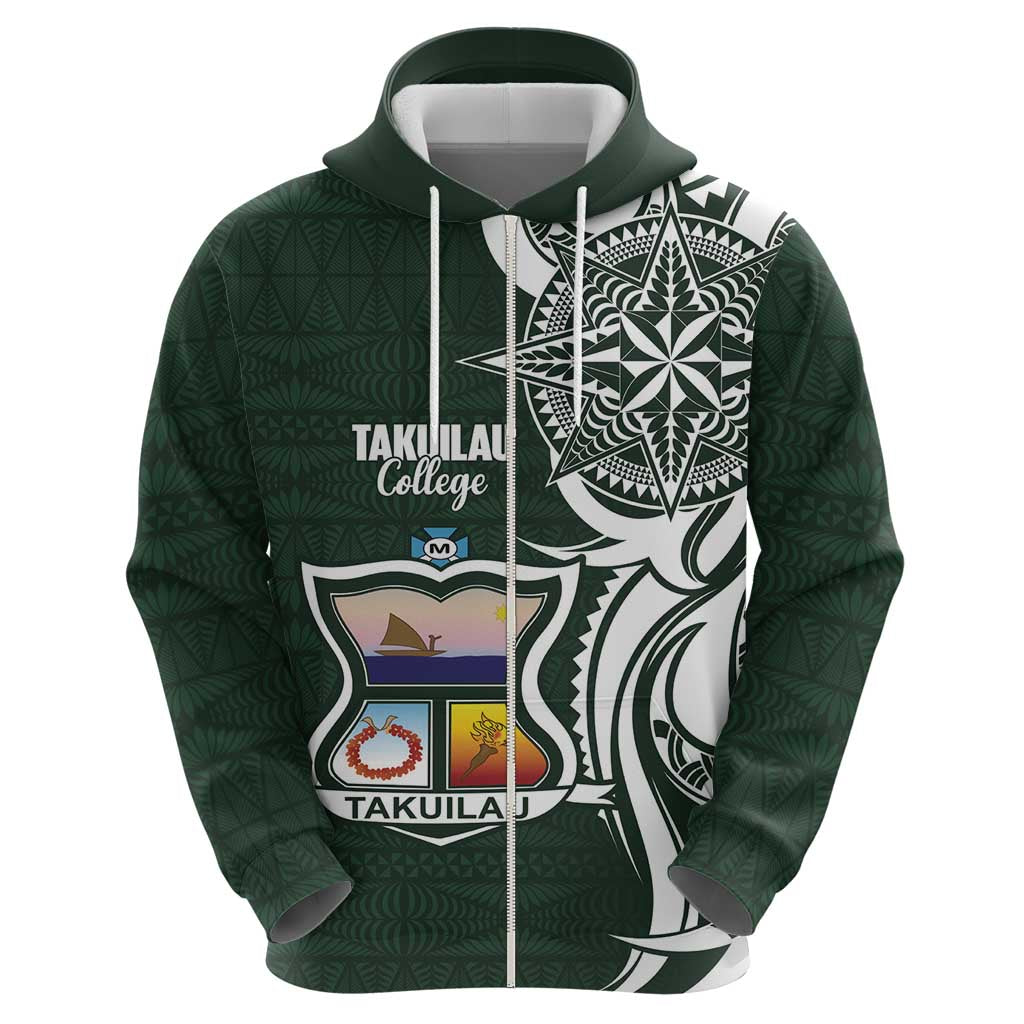 Personalised Tonga Takuilau College Zip Hoodie Est 1975 Tongan Ngatu Pattern LT14 - Polynesian Pride
