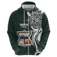 Personalised Tonga Takuilau College Zip Hoodie Est 1975 Tongan Ngatu Pattern LT14 - Polynesian Pride