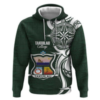 Personalised Tonga Takuilau College Zip Hoodie Est 1975 Tongan Ngatu Pattern LT14 Pullover Hoodie Green - Polynesian Pride