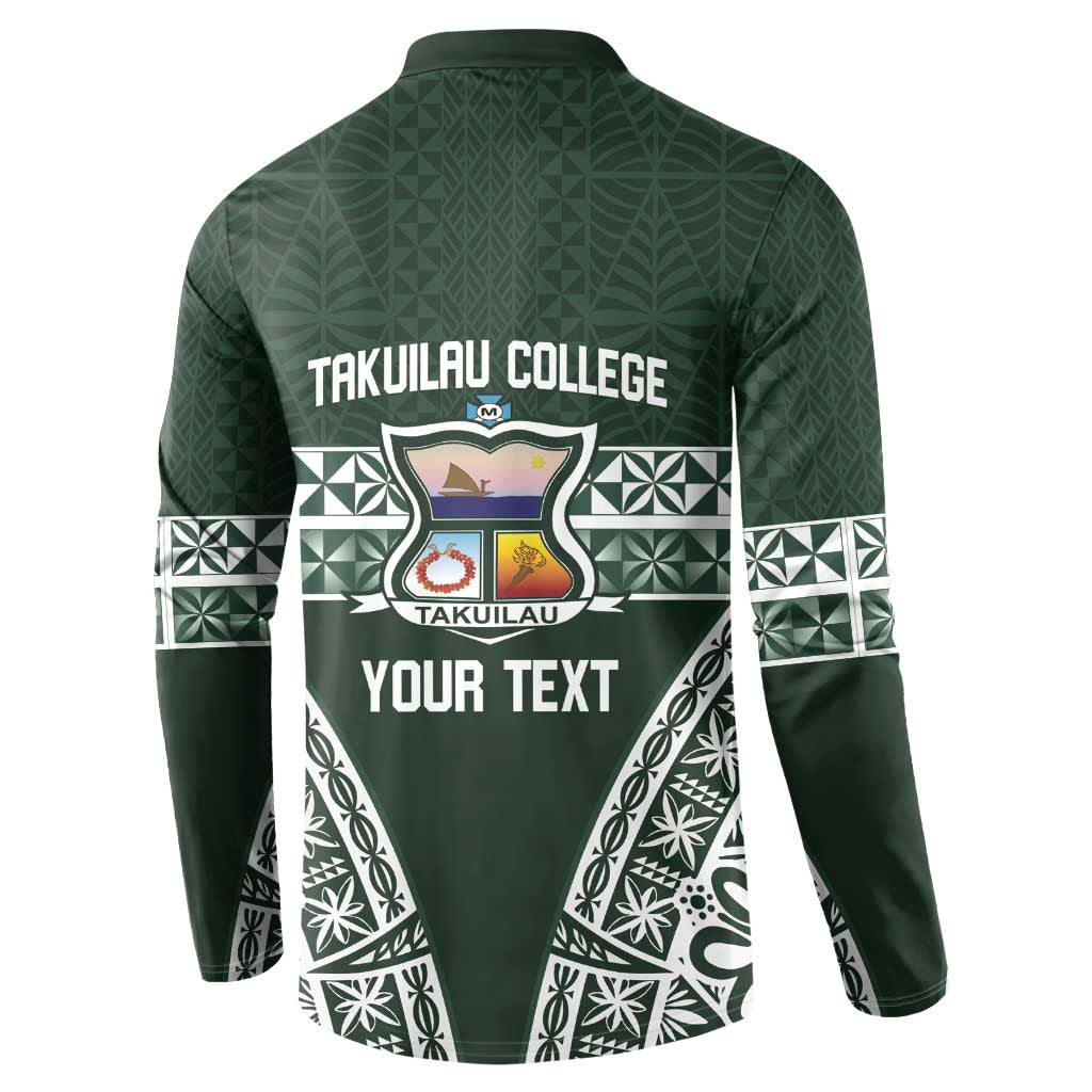 Personalised Tonga Takuilau College Button Sweatshirt 50th Anniversary Ngatu Kupesi - Polynesian Pride