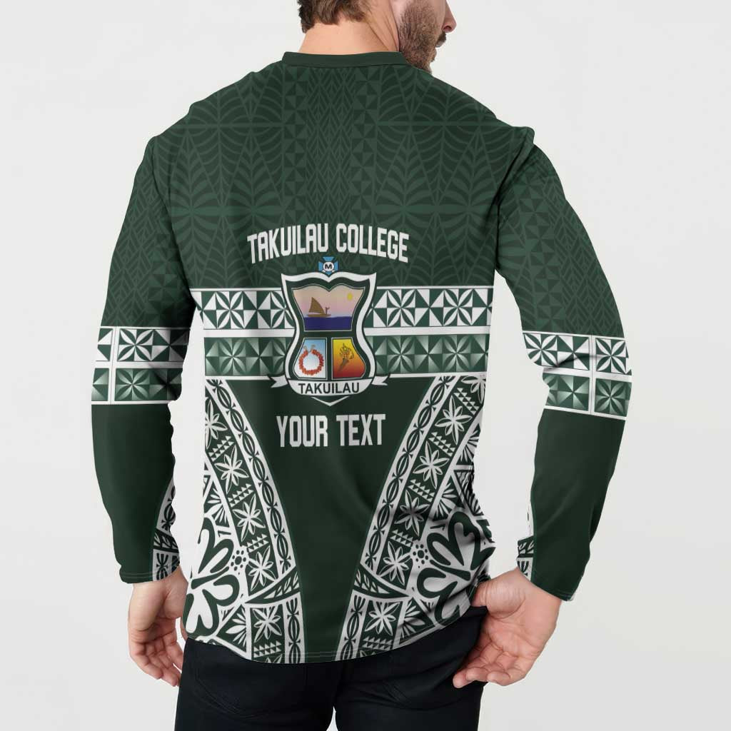 Personalised Tonga Takuilau College Button Sweatshirt 50th Anniversary Ngatu Kupesi - Polynesian Pride