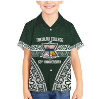 Personalised Tonga Takuilau College Family Matching Mermaid Dress and Hawaiian Shirt 50th Anniversary Ngatu Kupesi - Polynesian Pride