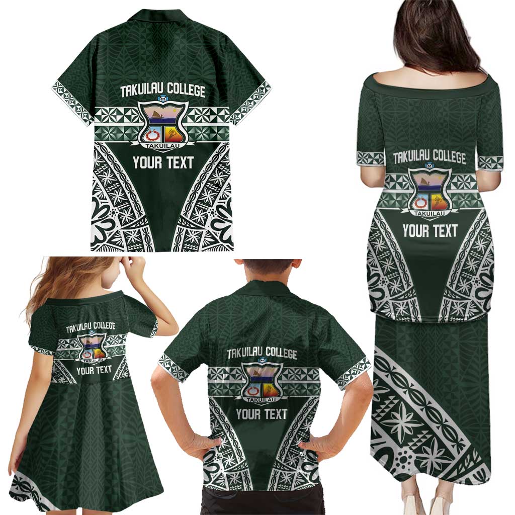 Personalised Tonga Takuilau College Family Matching Puletasi and Hawaiian Shirt 50th Anniversary Ngatu Kupesi - Polynesian Pride