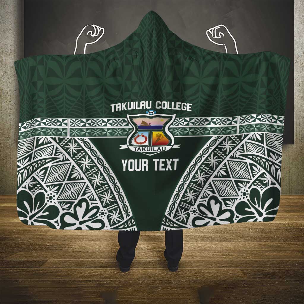 Personalised Tonga Takuilau College Hooded Blanket 50th Anniversary Ngatu Kupesi - Polynesian Pride