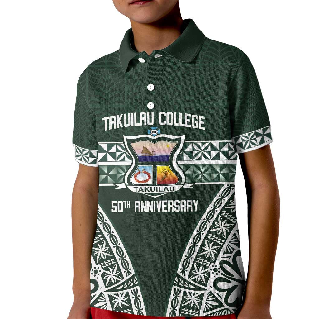 Personalised Tonga Takuilau College Kid Polo Shirt 50th Anniversary Ngatu Kupesi - Polynesian Pride