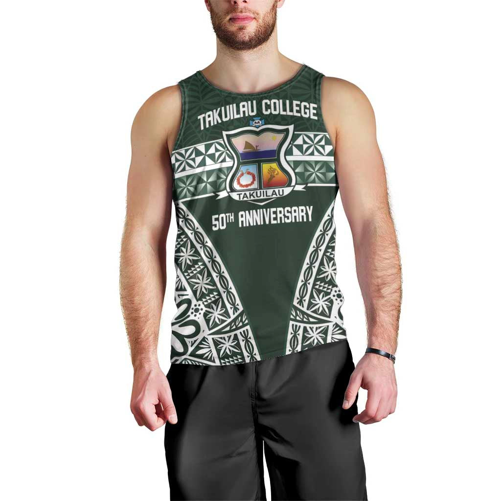 Personalised Tonga Takuilau College Men Tank Top 50th Anniversary Ngatu Kupesi - Polynesian Pride