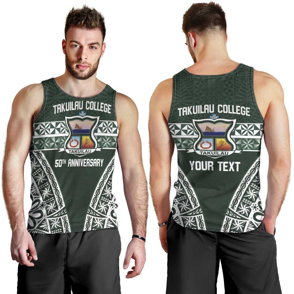 Personalised Tonga Takuilau College Men Tank Top 50th Anniversary Ngatu Kupesi - Polynesian Pride