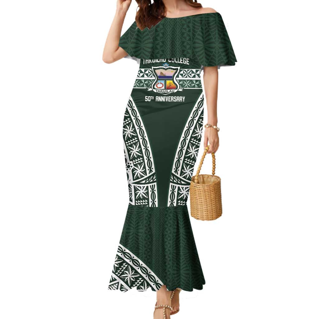 Personalised Tonga Takuilau College Mermaid Dress 50th Anniversary Ngatu Kupesi - Polynesian Pride