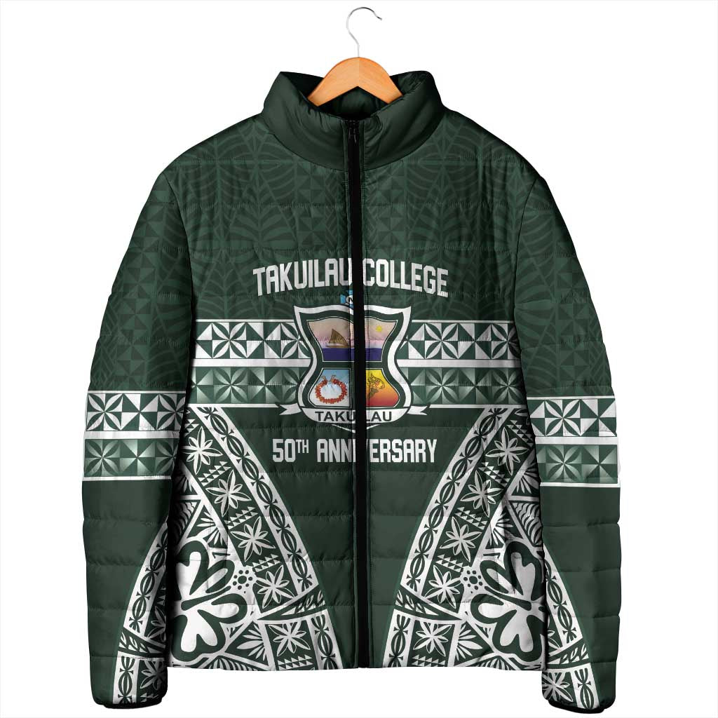 Personalised Tonga Takuilau College Padded Jacket 50th Anniversary Ngatu Kupesi - Polynesian Pride