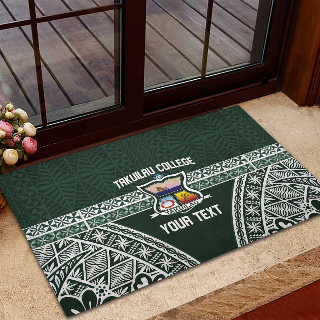 Personalised Tonga Takuilau College Rubber Doormat 50th Anniversary Ngatu Kupesi - Polynesian Pride