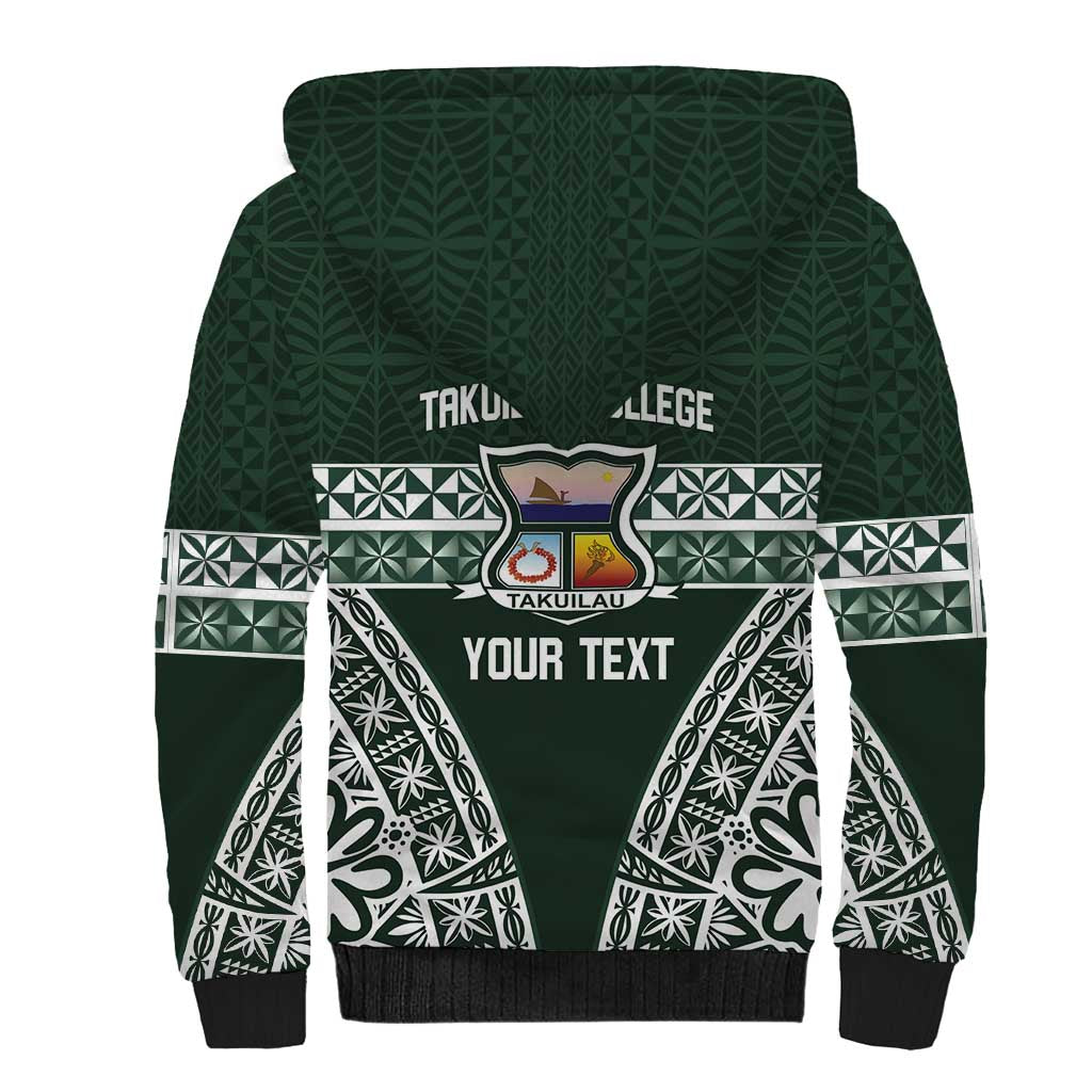 Personalised Tonga Takuilau College Sherpa Hoodie 50th Anniversary Ngatu Kupesi - Polynesian Pride