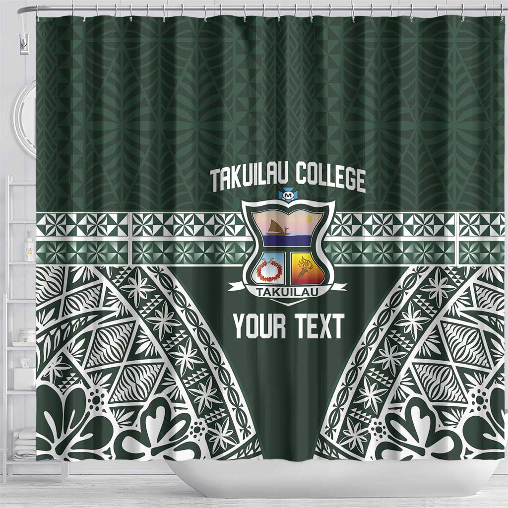 Personalised Tonga Takuilau College Shower Curtain 50th Anniversary Ngatu Kupesi - Polynesian Pride