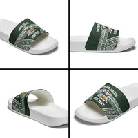 Personalised Tonga Takuilau College Slide Sandals 50th Anniversary Ngatu Kupesi - Polynesian Pride