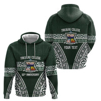 Personalised Tonga Takuilau College Zip Hoodie 50th Anniversary Ngatu Kupesi - Polynesian Pride