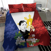 Philippines Rizal Day Bedding Set Filipino Sampaguita Grunge Style - Polynesian Pride