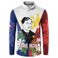 Philippines Rizal Day Button Sweatshirt Filipino Sampaguita Grunge Style - Polynesian Pride