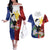 Philippines Rizal Day Couples Matching Off The Shoulder Long Sleeve Dress and Hawaiian Shirt Filipino Sampaguita Grunge Style - Polynesian Pride