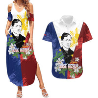 Philippines Rizal Day Couples Matching Summer Maxi Dress and Hawaiian Shirt Filipino Sampaguita Grunge Style - Polynesian Pride