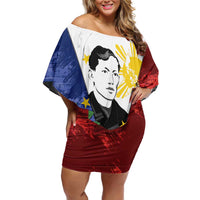 Philippines Rizal Day Family Matching Off Shoulder Short Dress and Hawaiian Shirt Filipino Sampaguita Grunge Style - Polynesian Pride