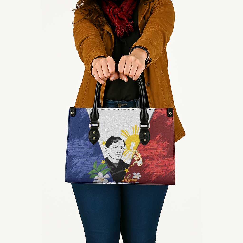 Philippines Rizal Day Leather Bag Filipino Sampaguita Grunge Style - Polynesian Pride