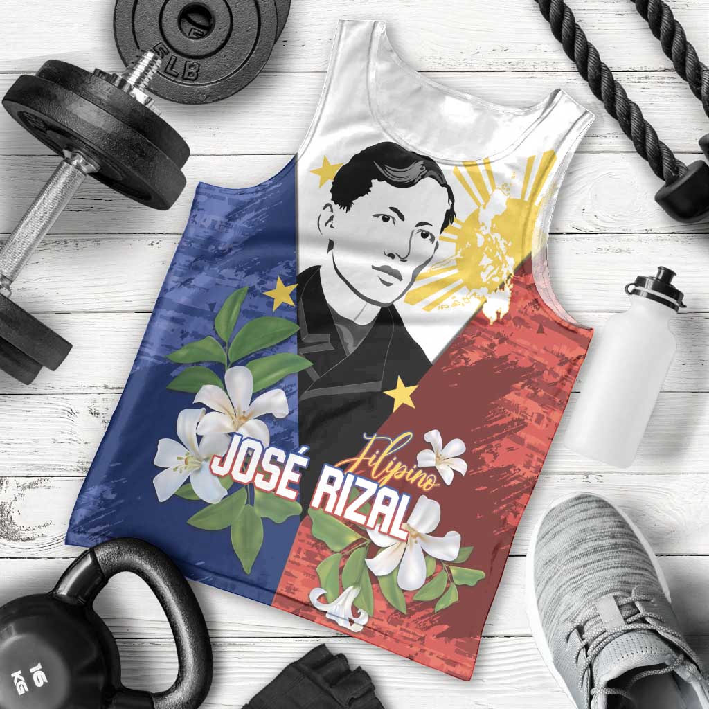 Philippines Rizal Day Men Tank Top Filipino Sampaguita Grunge Style - Polynesian Pride