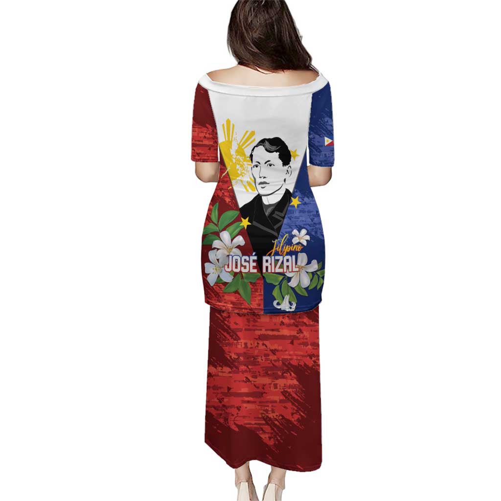 Philippines Rizal Day Puletasi Filipino Sampaguita Grunge Style - Polynesian Pride