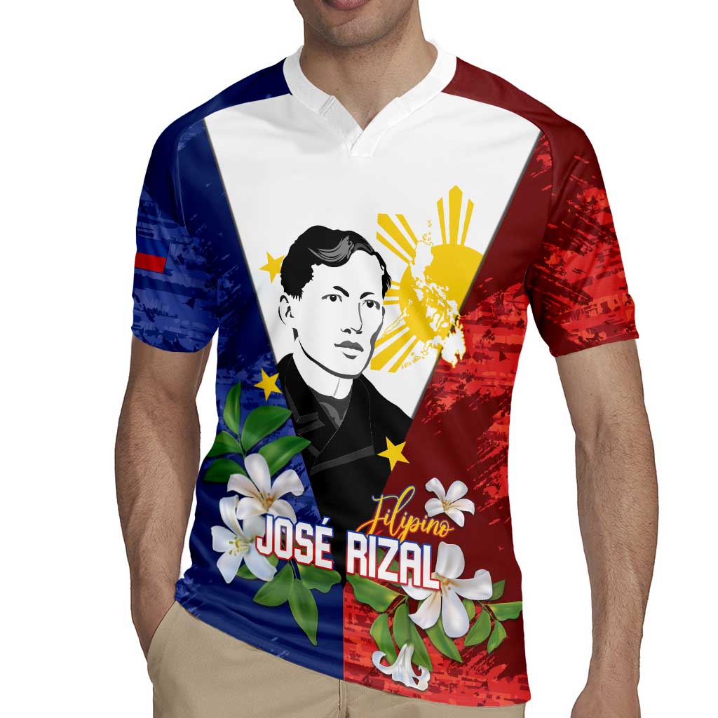 Philippines Rizal Day Rugby Jersey Filipino Sampaguita Grunge Style LT14 - Polynesian Pride