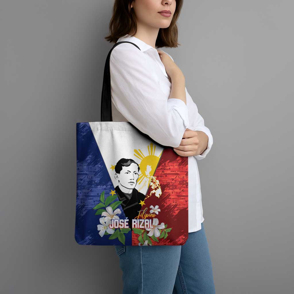 Philippines Rizal Day Tote Bag Filipino Sampaguita Grunge Style - Polynesian Pride