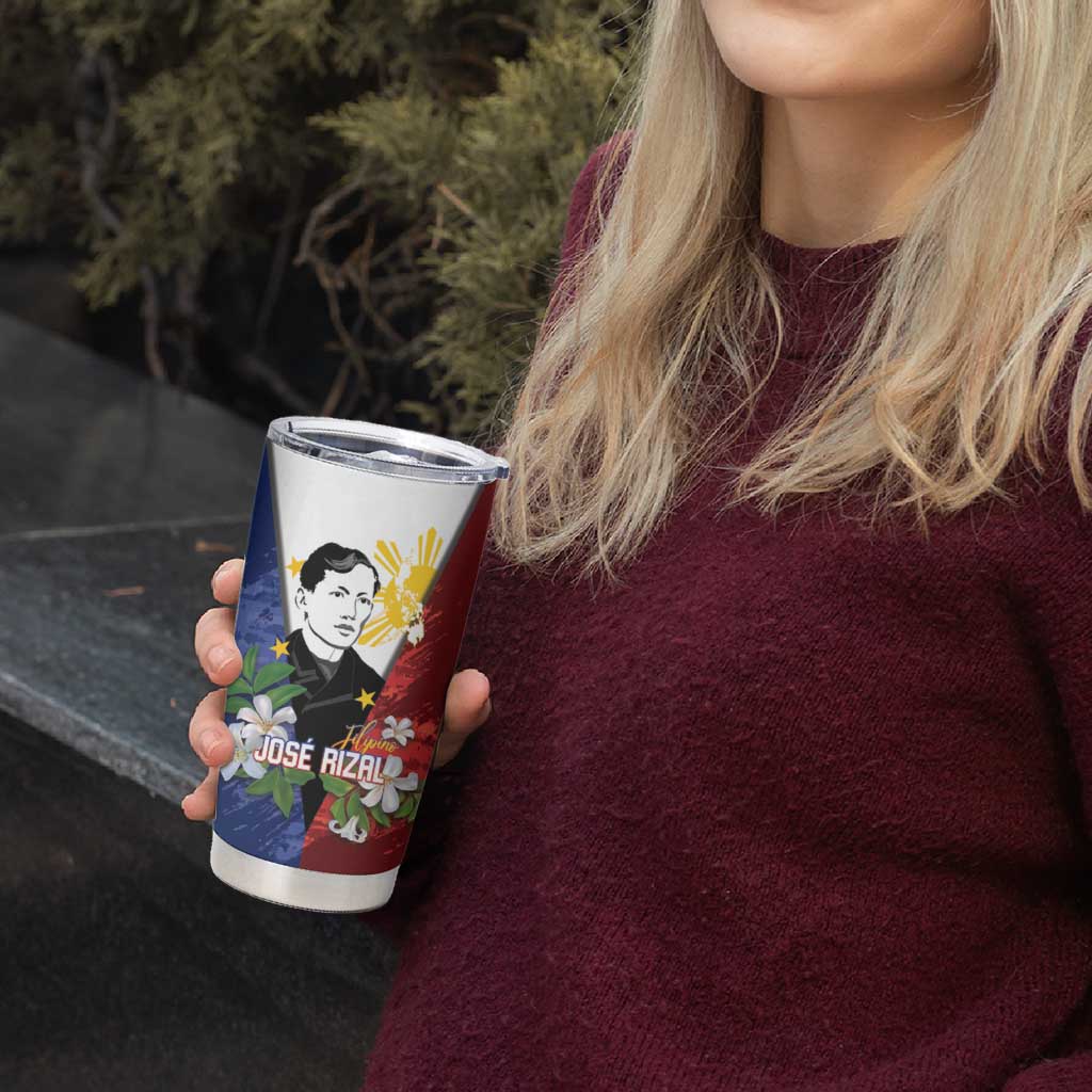 Philippines Rizal Day Tumbler Cup Filipino Sampaguita Grunge Style - Polynesian Pride