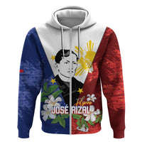 Philippines Rizal Day Zip Hoodie Filipino Sampaguita Grunge Style - Polynesian Pride