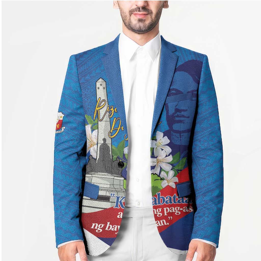 Philippines Rizal Day Blazer Filipino Motto Stella Polynesian Pattern - Polynesian Pride