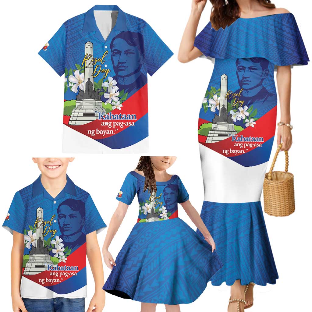 Philippines Rizal Day Family Matching Mermaid Dress and Hawaiian Shirt Filipino Motto Stella Polynesian Pattern - Polynesian Pride