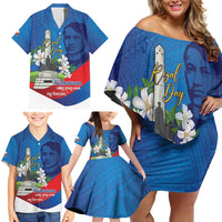 Philippines Rizal Day Family Matching Off Shoulder Short Dress and Hawaiian Shirt Filipino Motto Stella Polynesian Pattern - Polynesian Pride