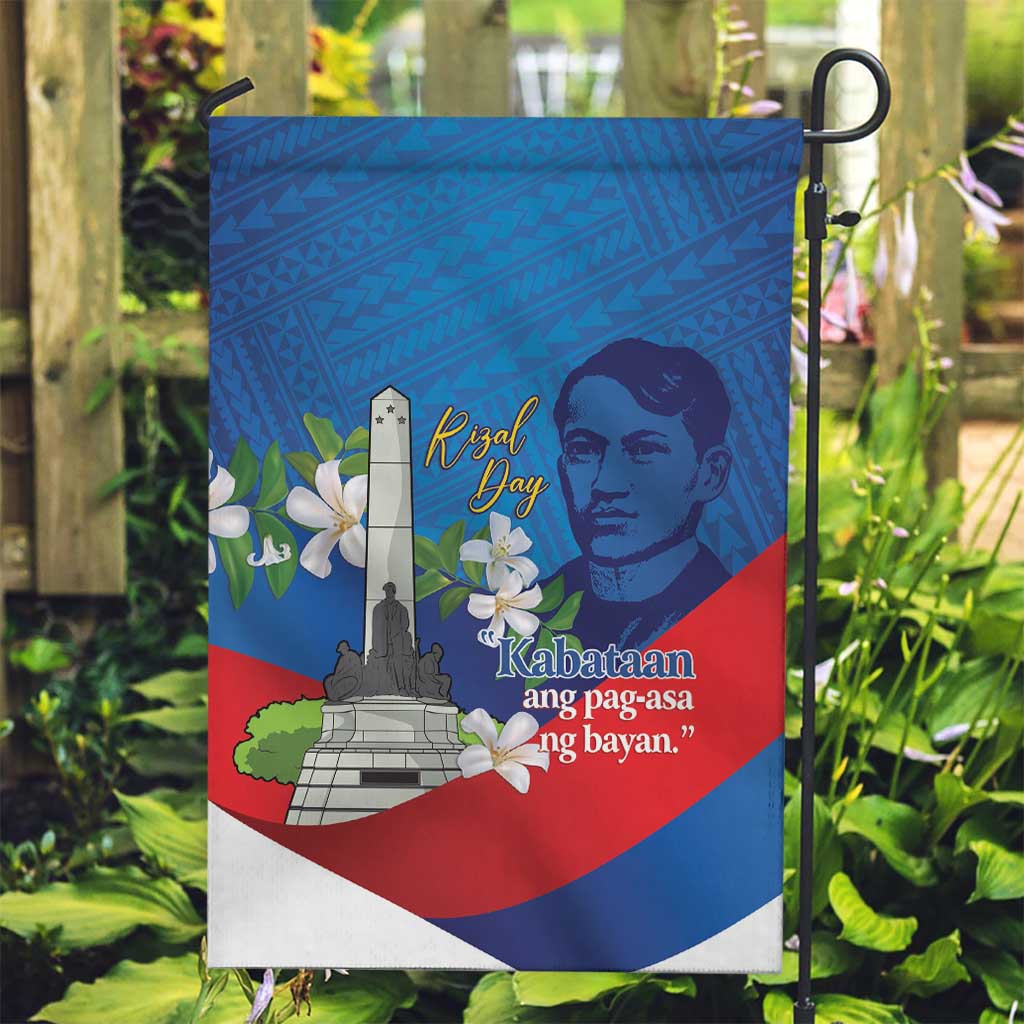 Philippines Rizal Day Garden Flag Filipino Motto Stella Polynesian Pattern - Polynesian Pride