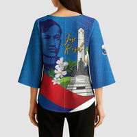 Philippines Rizal Day Kimono Sleeve Blouse Filipino Motto Stella Polynesian Pattern - Polynesian Pride