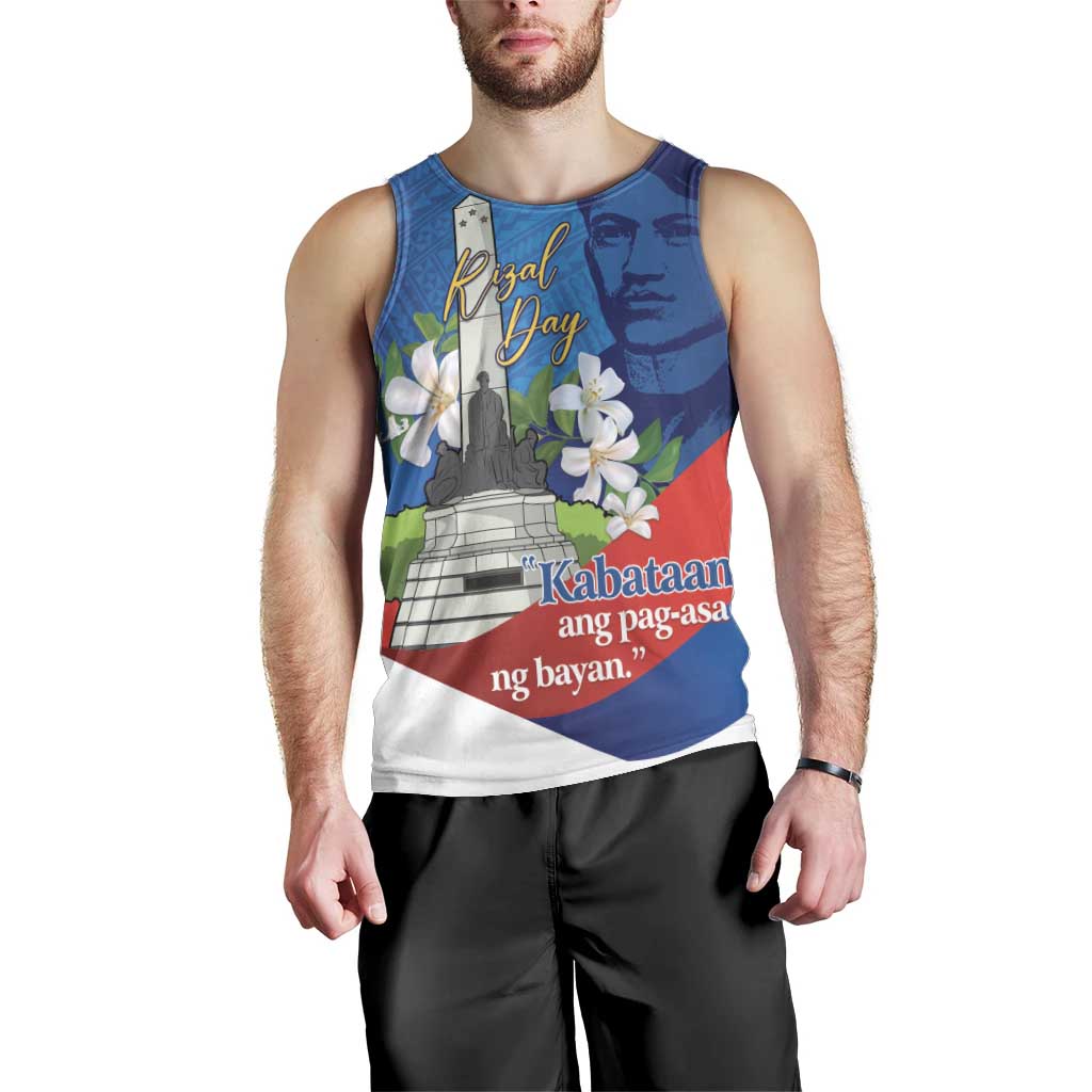 Philippines Rizal Day Men Tank Top Filipino Motto Stella Polynesian Pattern - Polynesian Pride