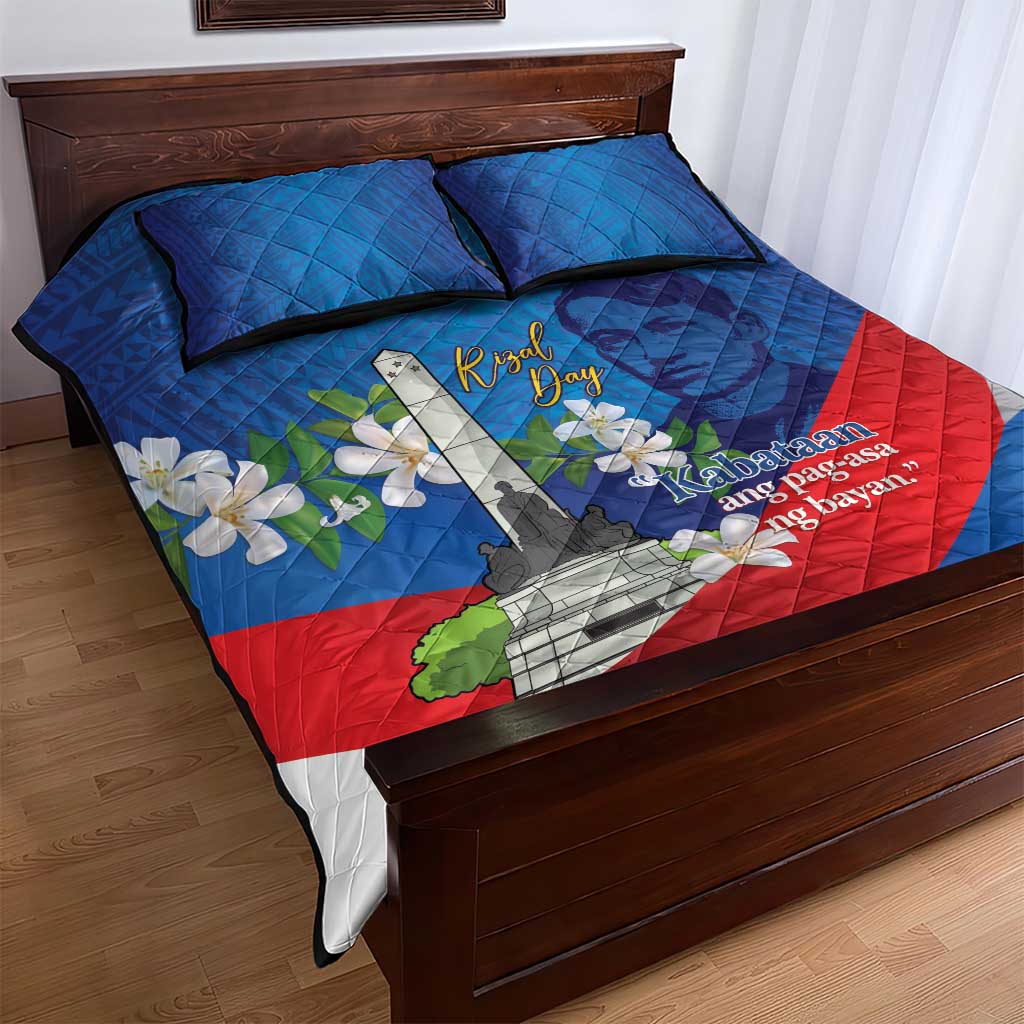 Philippines Rizal Day Quilt Bed Set Filipino Motto Stella Polynesian Pattern - Polynesian Pride
