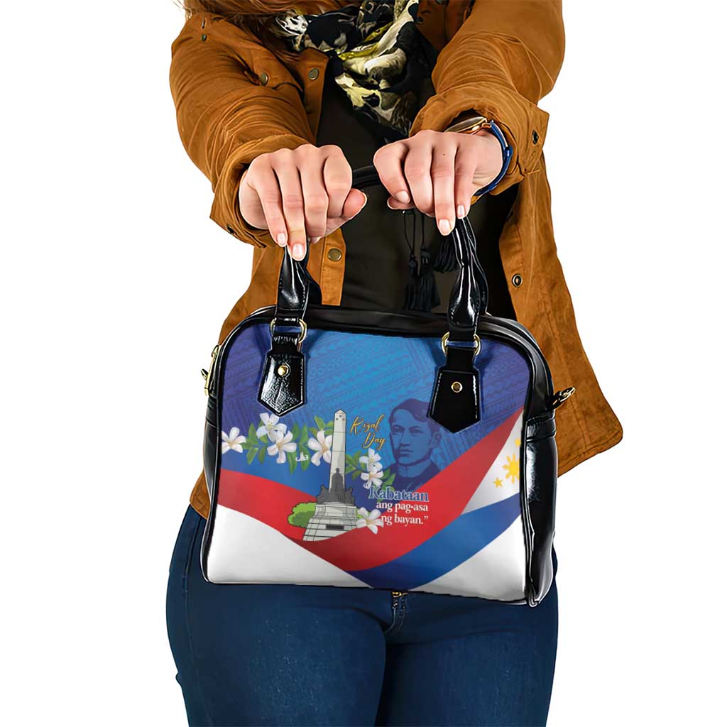 Philippines Rizal Day Shoulder Handbag Filipino Motto Stella Polynesian Pattern - Polynesian Pride